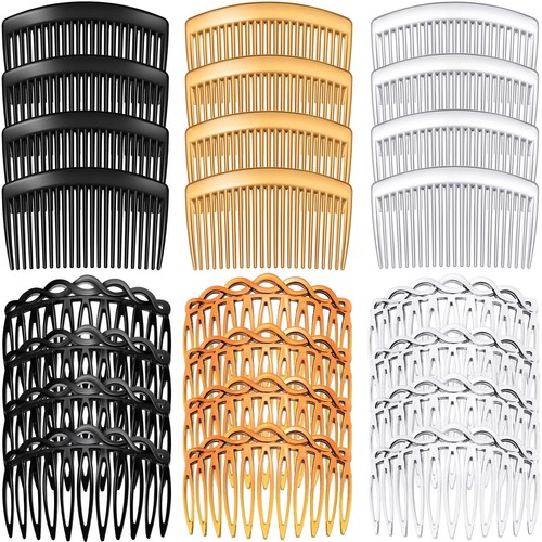 24 Pcs Women Hair Comb Accessories French Hair Side Combs Plastic Twist Decor...