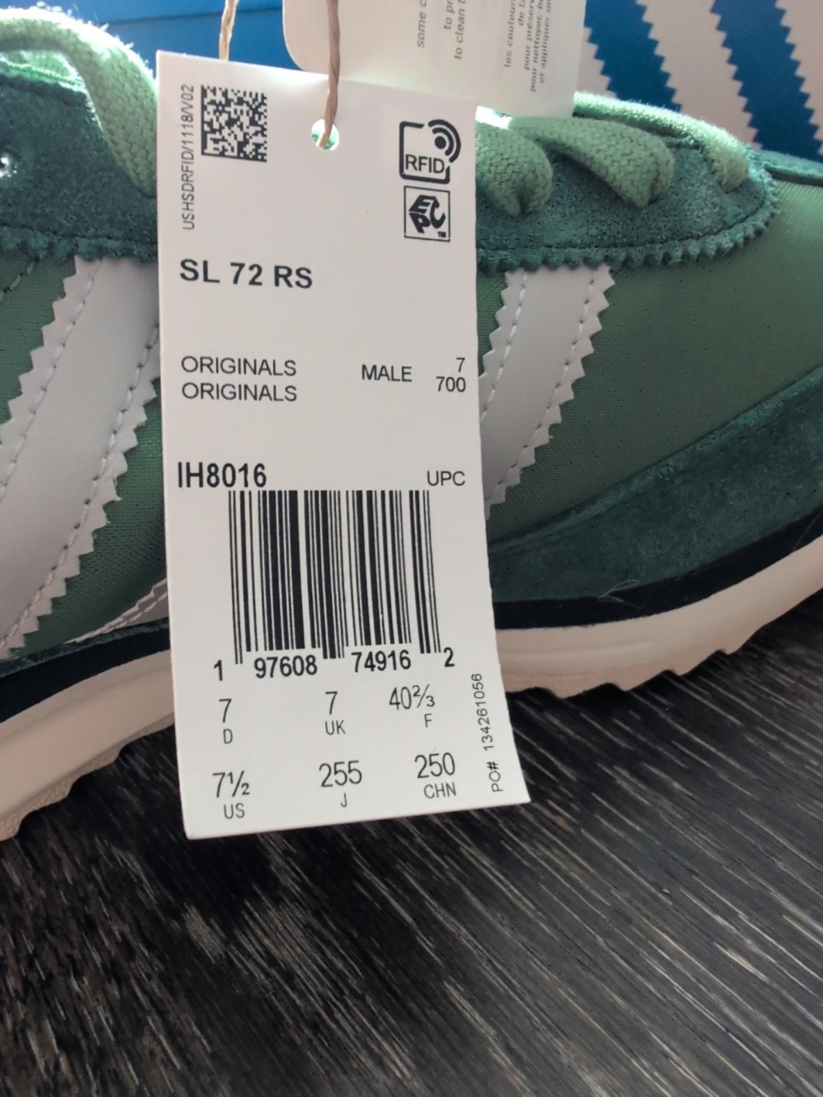 adidas Originals Men's SL 72 RS Shoes in Green and White 7.5 men IH8016 thumbnail 4