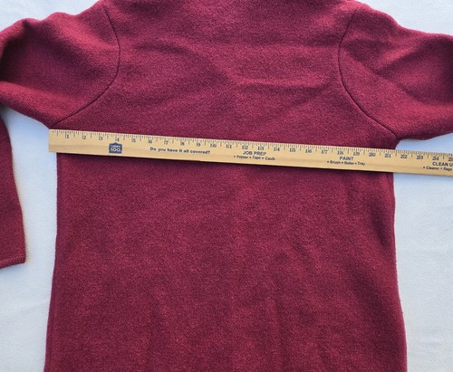 LL Bean Pullover Jacke Damen klein rot Wolle Schalkragen Cardigan Knopf - Bild 10 von 10