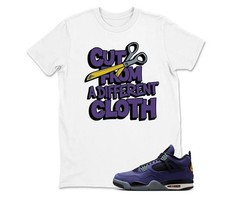 Different CLOTH Sneaker Shirt to Match Jd Air JD 4 Imperial Purple BLACK/WHITE