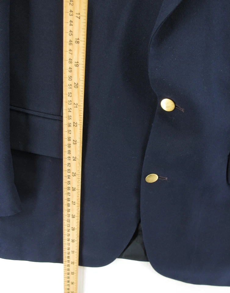 VINTAGE LL Bean Sport Coat Men 42 Long Blue Blazer Jacket Gold Buttons 90s USA - Image 4 of 4