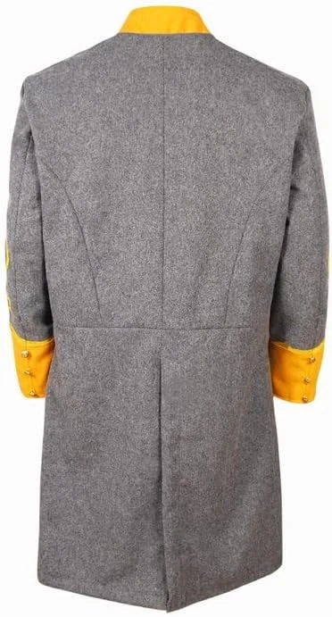 US Civil War Single Breast Gray Frock Coat with Solid Cuff & Collar - Braid 2 image 3