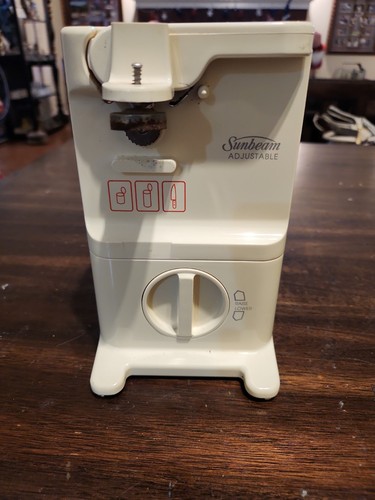 Sunbeam Adjustable Can Opener Vintage Model 05321 Tested Pale Yellow