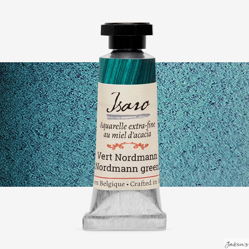 Isaro Watercolour Paint Gum Arabic 7ml Tube Nordmann Green For Artists
