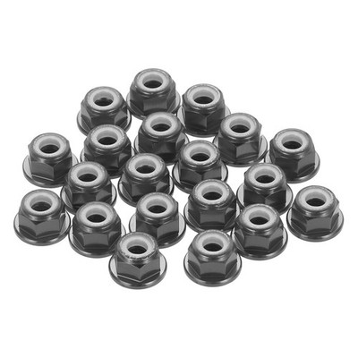 20 Stk M4x0.7 Flanschmutter Sechskant Nylon Grau Alu