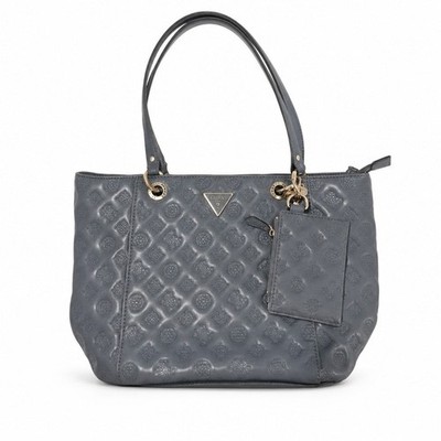 The GUESS Noelle Elite Tote Synthetic Vegan Leather Slate Gray Large Bag NWOT