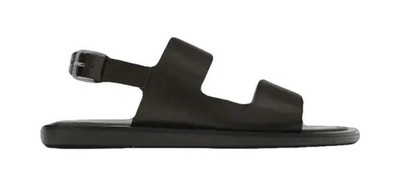 Massimo Dutti Men's Black Leather Slide Sandals Buckle EU 44 2979/150/800