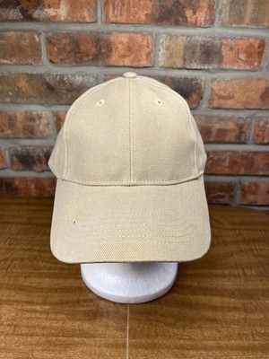 Blank Plain Solid Tan Anvil Strapback Buckle Adjustable Dad Hat Baseball