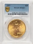 1927 $20 Blue Gradient Saint-Gaudens Double Eagle PCGS MS66+