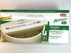 GBC Shredmaster 40S Home/Office Shredder Straight-Cut 5 Sheet Capacity EUC