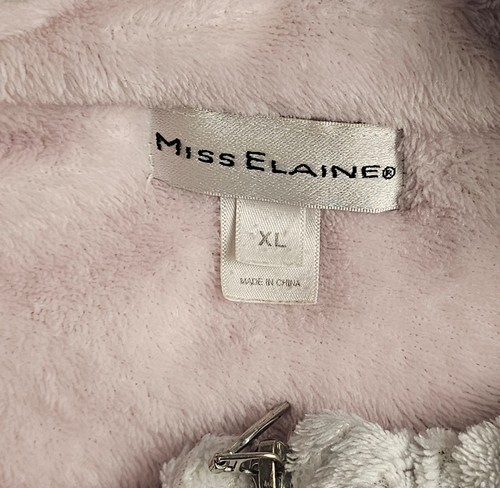 Miss Elaine Plüsch Fleece Reißverschluss vorne Langarm Morgenmantel Damen XL Cozycore rosa - Bild 5 von 15
