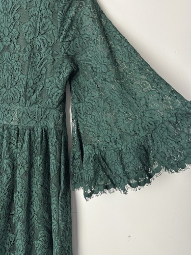 Modcloth Through The Bluebells Lace Dress Green Bell Sleeve Whimsigoth Boho S - Picture 14 of 18