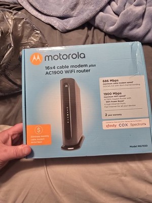 Motorola MG7550 16x4 Cable Modem/AC1900 Dual-Band WiFi Router DOCSIS 3.0
