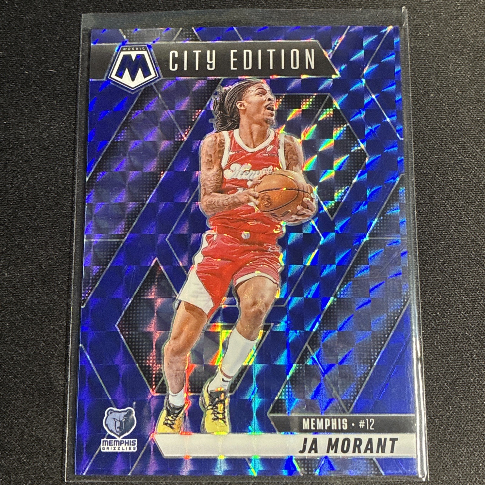 2024-25 Panini Mosaic Ja Morant Blue Mosaic City Edition /199 Grizzlies