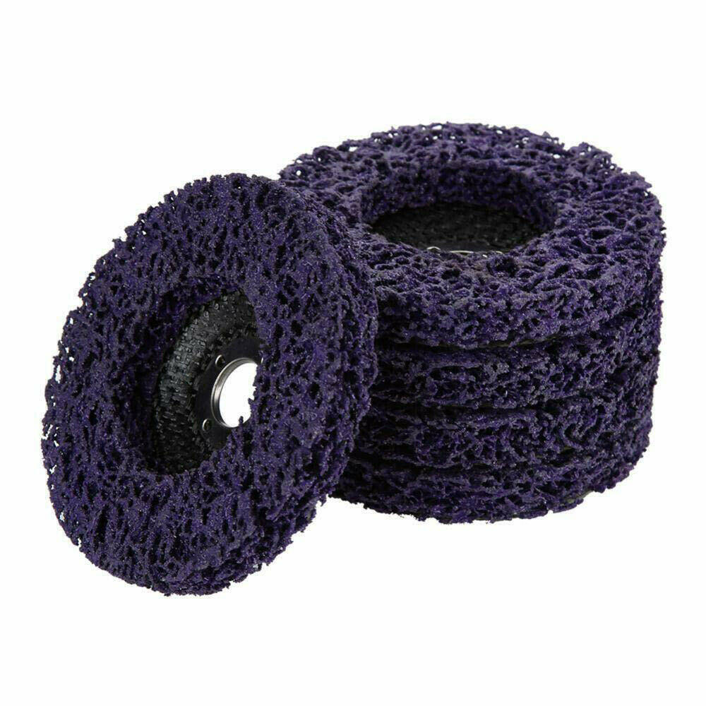 3x Reinigungsscheiben CSD 100mm Purple - Grobreinigungsscheiben Mit Schaft Für Bohrmaschinen
