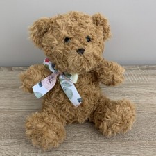 Sainsbury's Home Brown Teddy Bear Soft Toy Floral Ribbon