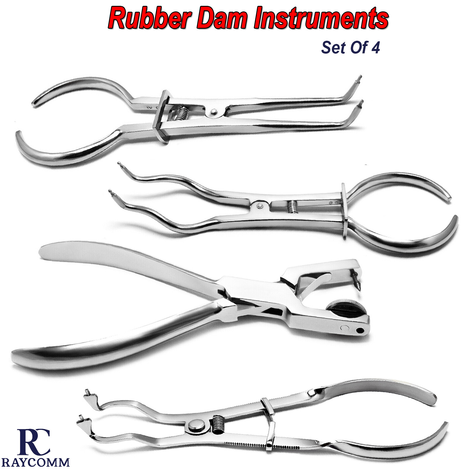 Rubber Dam Kit With Frame Punch Clamps  Ivory Light Forceps Dental Instruments