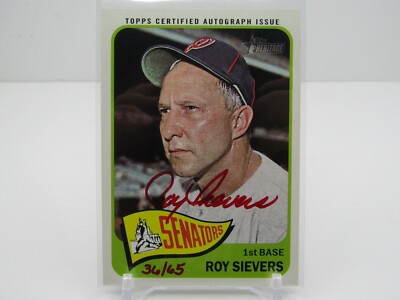 ROY SIEVERS 2014 TOPPS HERITAGE REAL ONE RED INK AUTOGRAPH AUTO #36/65