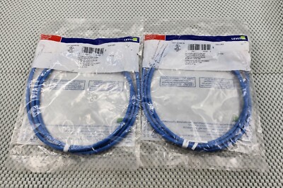 Leviton eXtreme Slimline Cat 6 Patch Cord 5 Ft. Long Blue 6D460-5L (2 PACK)