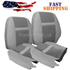 For 2006 2007 2008 Dodge Ram 1500 Driver & Passenger Bottom Top Seat Cover Gray