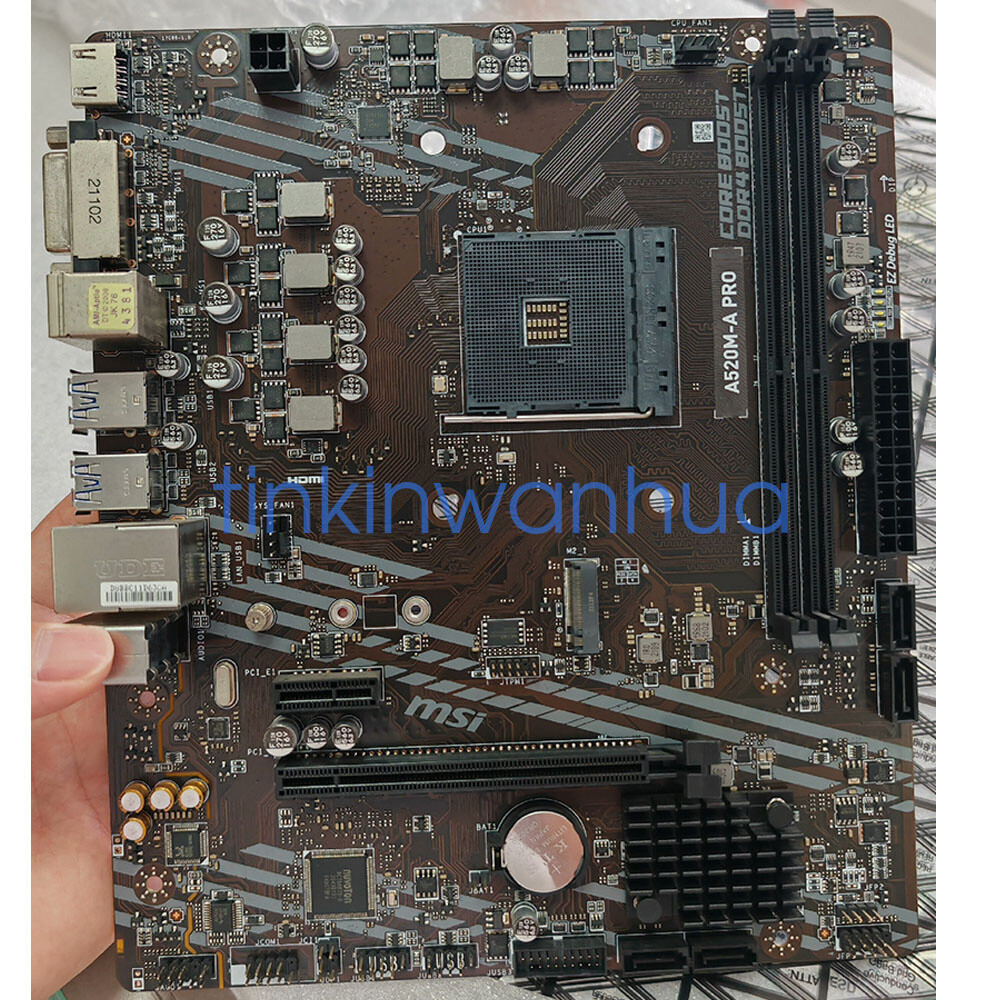 For MSI A520M-A PRO Motherboard Socket AM4 DDR4 DVI+1×M.2 4×SATA3