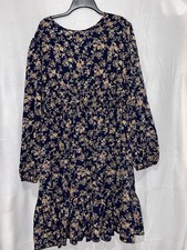 Pre-Loved 3X Multi-Color Ditsy Floral Long Sleeve Loose Ruffled Blouse Dress