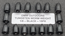 Tungsten BLACK Worm Weights 1/8 ounce 3.5g 15pk, Bullet Worm Weights