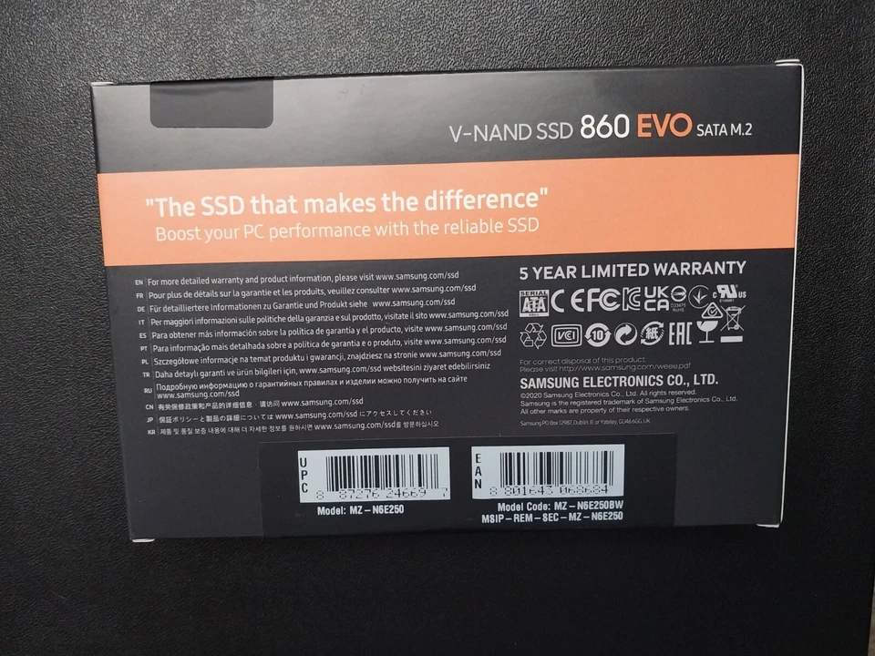 Samsung MZ-N6E250BW 860 EVO SATA M.2 SSD 250GB New - Image 2 of 4