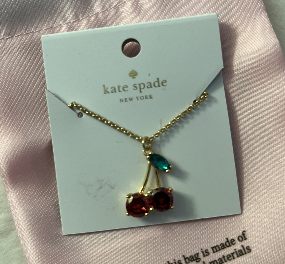 Ma cherie ネックレス Short New Kate Spade Ma Cherie Cherry Pendant Necklace Gold Tone gift | eBay