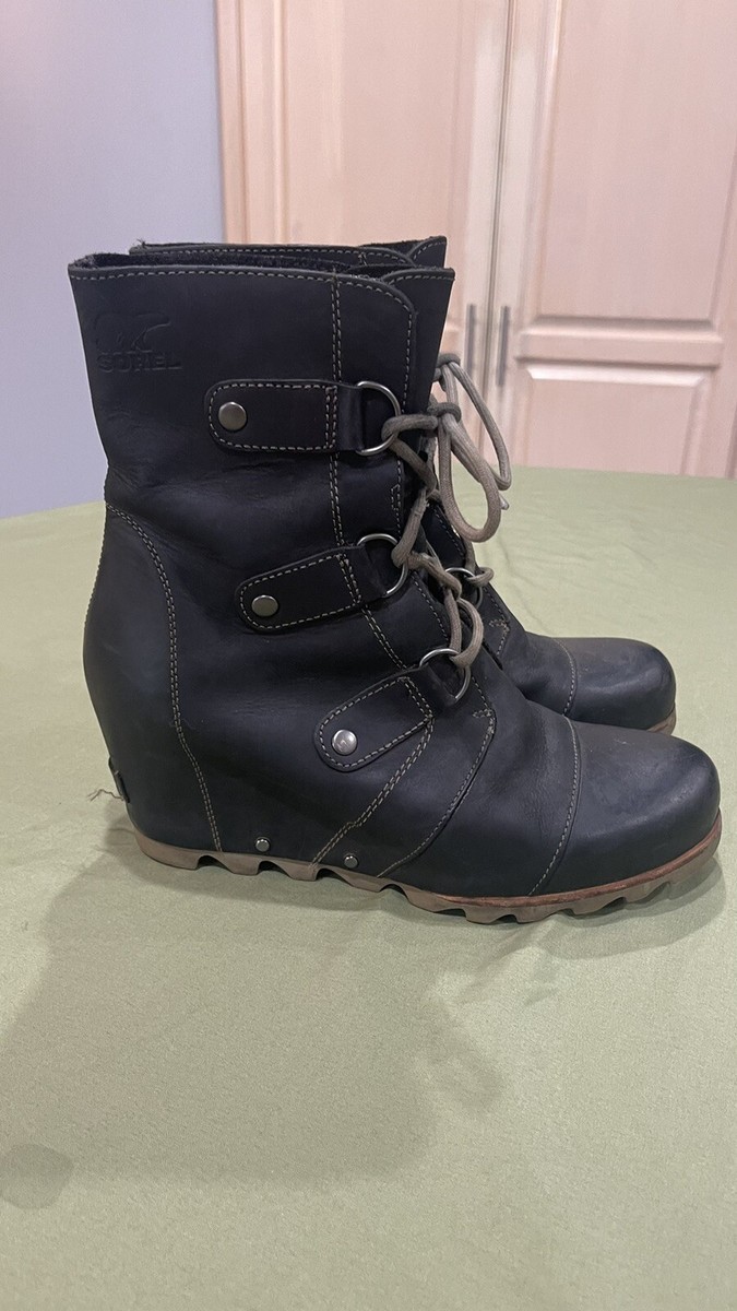 Sorel Joan of Arctic Hidden Wedge Mid Boots Leather Waterproof