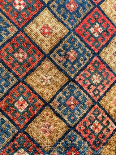 Antique Jaff Kurd Bag Face Hand Knotted 100% Wool Tribal Rug 2' x 4' - Picture 3 of 6