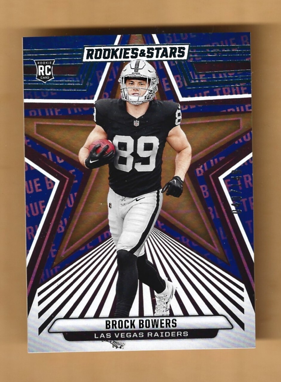 2024 Rookies & Stars Brock Bowers SP True Blue Foil Rookie Serial #d /149 Raider