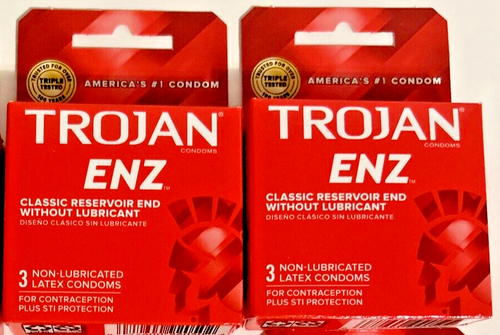 Trojan ENZ Non-Lubricated Premium Latex Condom 3 ct. each Pack of 2
