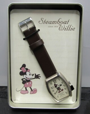 Steamboat Willie “Since 1928” Mickey Mouse Wrist Watch With Tin