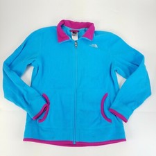 The North Face TNF Fleece Jacket Zip Up Blue Light Weight Size Youth Large 14/16