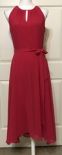 NWT Tahari size 4 raspberry pink sleeveless fit and flare long dress $128
