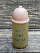 Vintage Plastic White Pink Baby Doll Bottle Dolly Milk Bottle