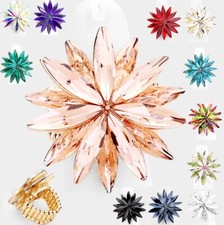 Oversized Daisy Spike Flower Statement Cocktail Ring Crystal Rhinestone Stretch