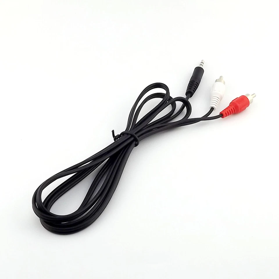 3.5mm Stereo Male To 2 RCA Male Audio AV Headphone Adapter Connector Cable 5ft - Image 4 of 4