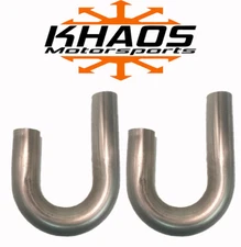 1.75" 1-3/4" 180 DEGREE 304 STAINLESS 16ga MANDREL BEND EXHAUST TUBING 2 Pack SS