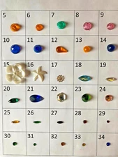 Enid Collins of Texas Replacement Acrylic & Glass Gems, Jewels, Flower, Starfish