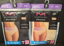 Maidenform 2 Pack Flexees Cool Comfort Brief Beige  Black 3XL FP0051 ShapeWaist