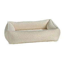 IVORY FAUX SHEEPSKIN Bowsers Urban Lounger Dog Bed – Soft Bolstered | Sizes S-XL