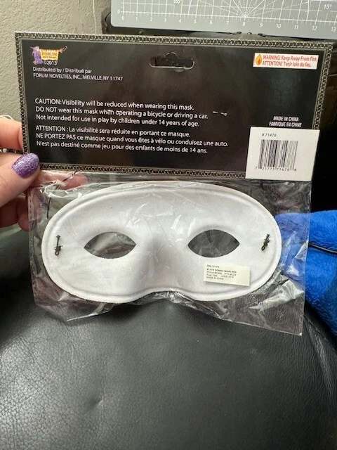 Forum Adult Fabric Half Mask Red Domino Halloween Costume Accessory - Image 2 of 2