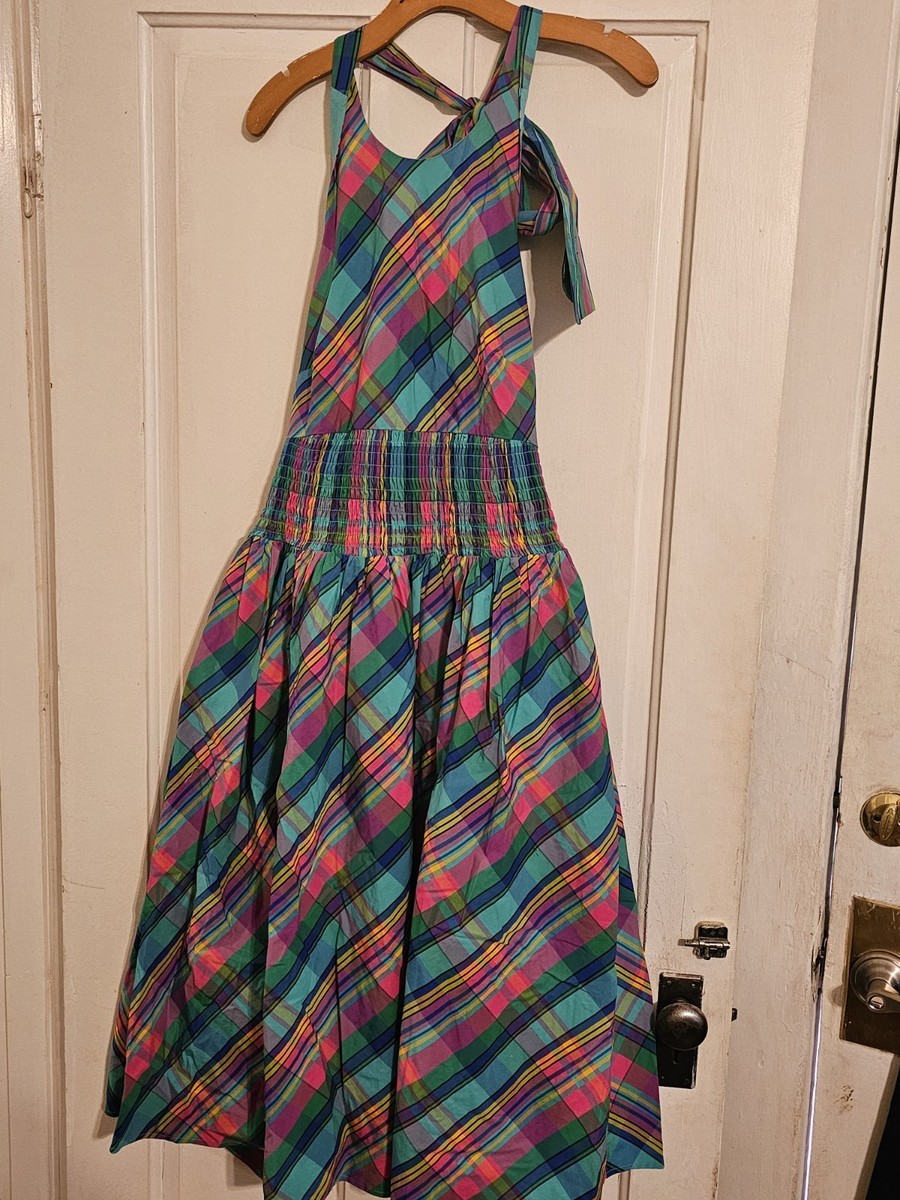 green plaid dress target Christopher John Rogers for Blue Multi Dress, SIZE 6 NWT color:pink