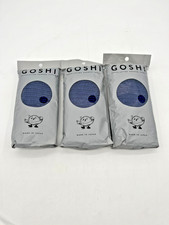 Lot of 3 GOSHI Exfoliating Shower Towels - Rip-Resistant Small, Blue