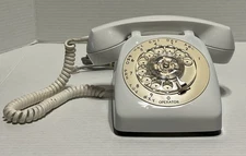 AE Automatic Electric USA Rotary Dial Desk Phone Retro White Northlake Untested