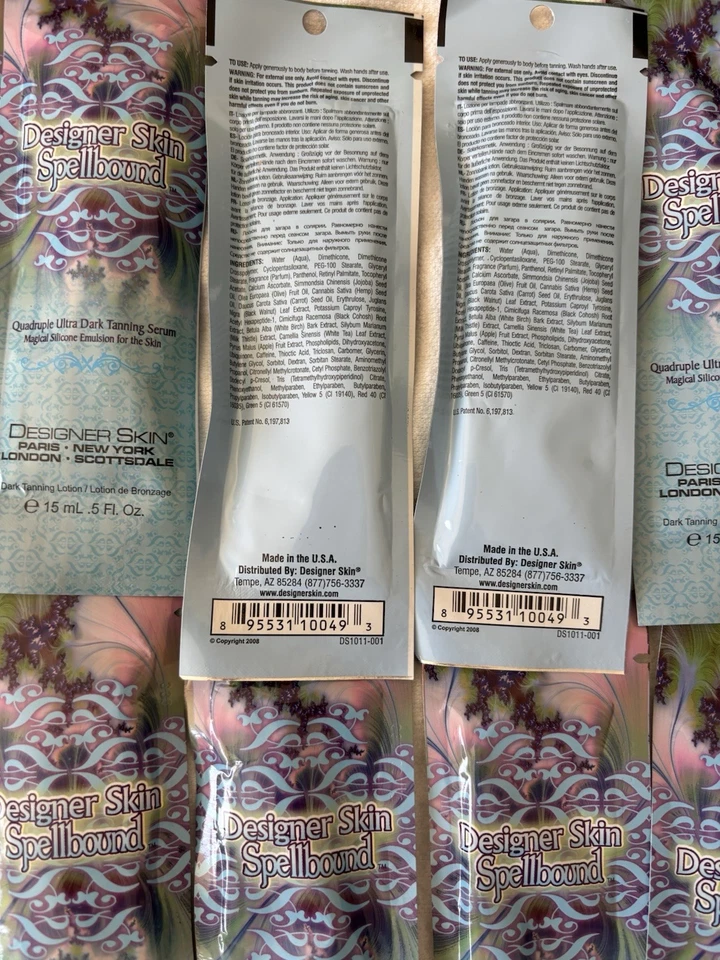 LOTE 30 paquetes de loción bronceadora emulsión de silicona hechizada para piel de diseñador Foto 2 de 2