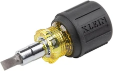 Klein Tools Multi-Bit Screwdriver / Nut Driver, 6-in-1 Stubby Screwdriver