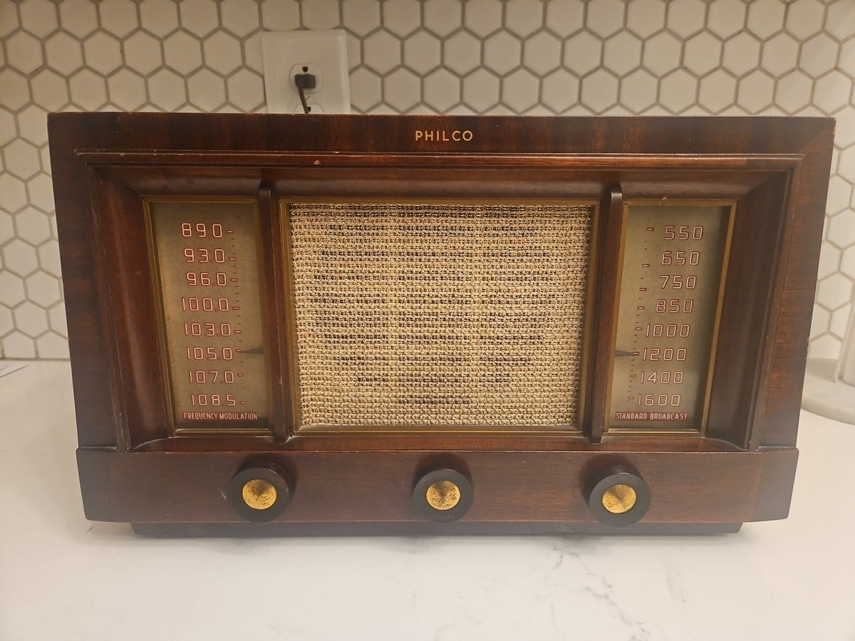 Philco Vintage Radio 53-958 AM/FM ROSE WOOD Finish Tested Works | eBay